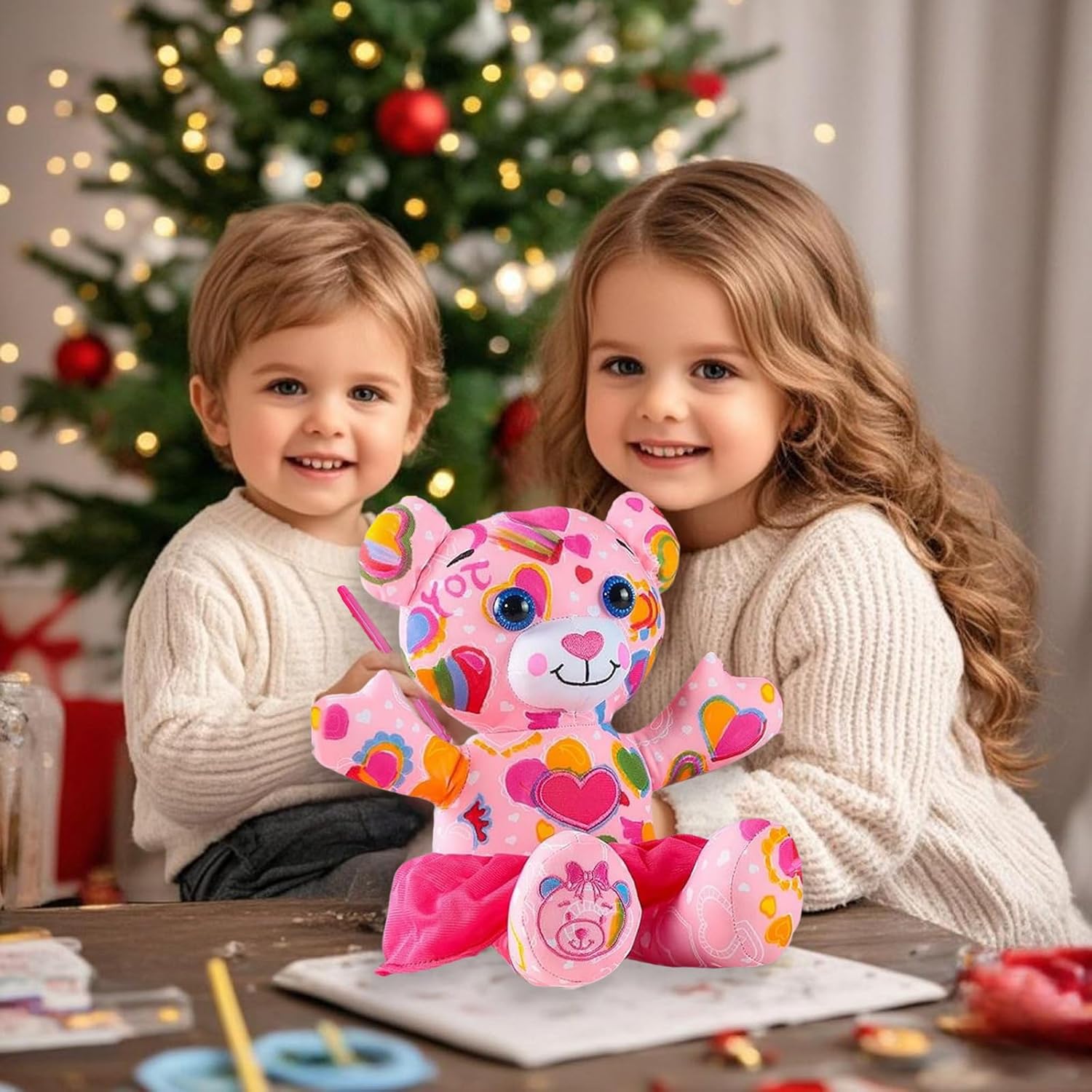 Coloring Plush Toy with 5 Washable Markers for Little Girls Doodle Dolls for Kids Ages 4-6 Birthday