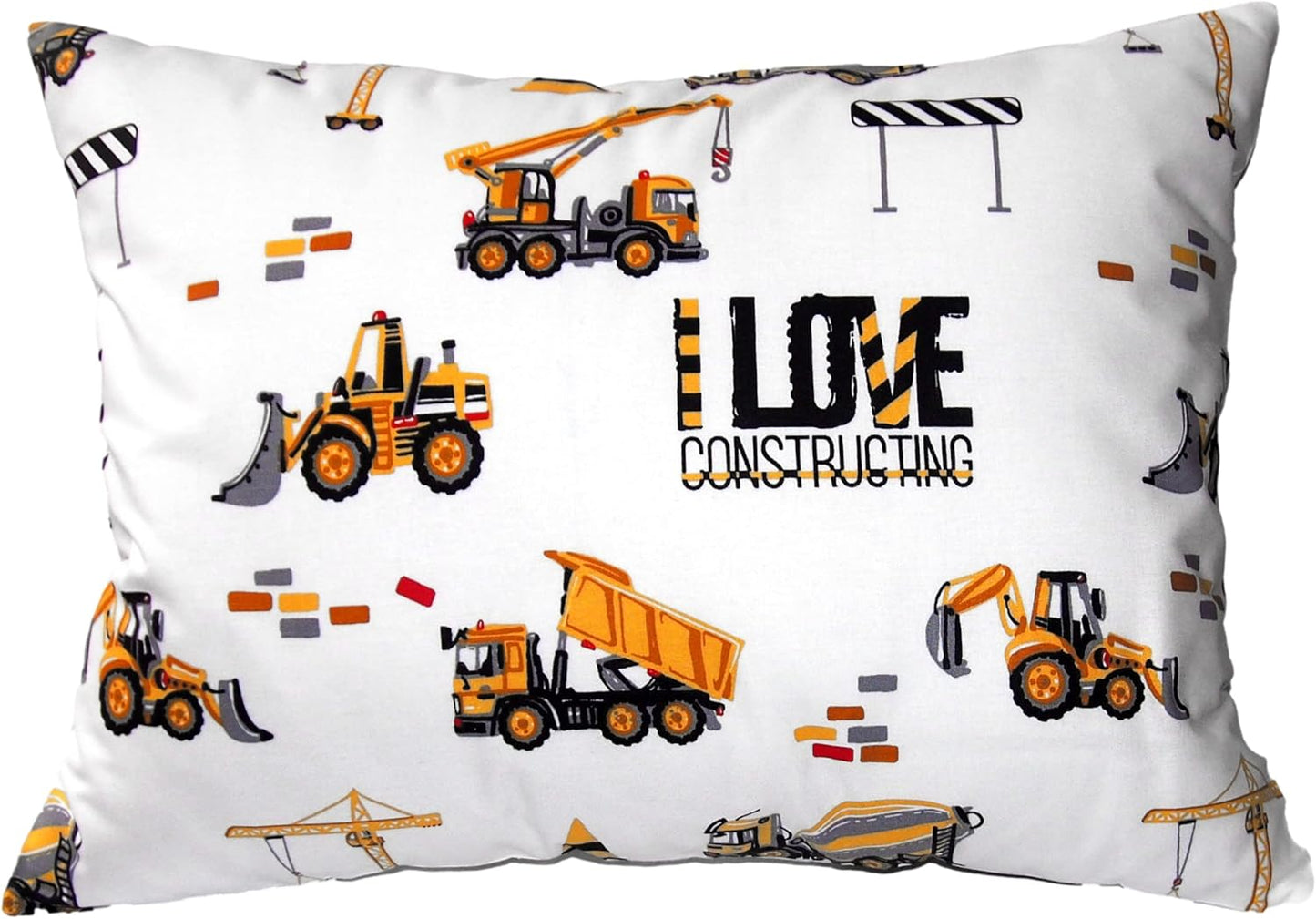Toddler Pillowcase 13 x 18 Cotton - Toddler Pillow Cases for Travel, Truck Tractor Pillows for Boys