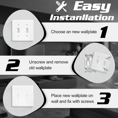 Decorator Wall Plate Double Toggle Light Switch Plate Outlet Cover,Unbreakable Polycarbonate