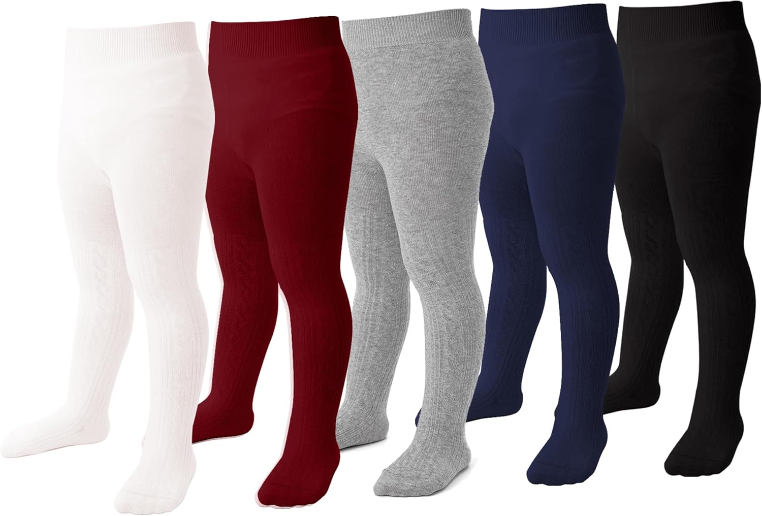 Marchare Baby Girls Tights Thick Solid Cable Knit Leggings Winter Warm Stockings For Toddler Girls