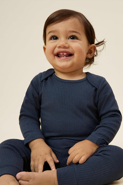 MORI Baby Unisex Long Sleeve Bodysuit Viscose from Bamboo and Organic Cotton - Comfortable Toddler
