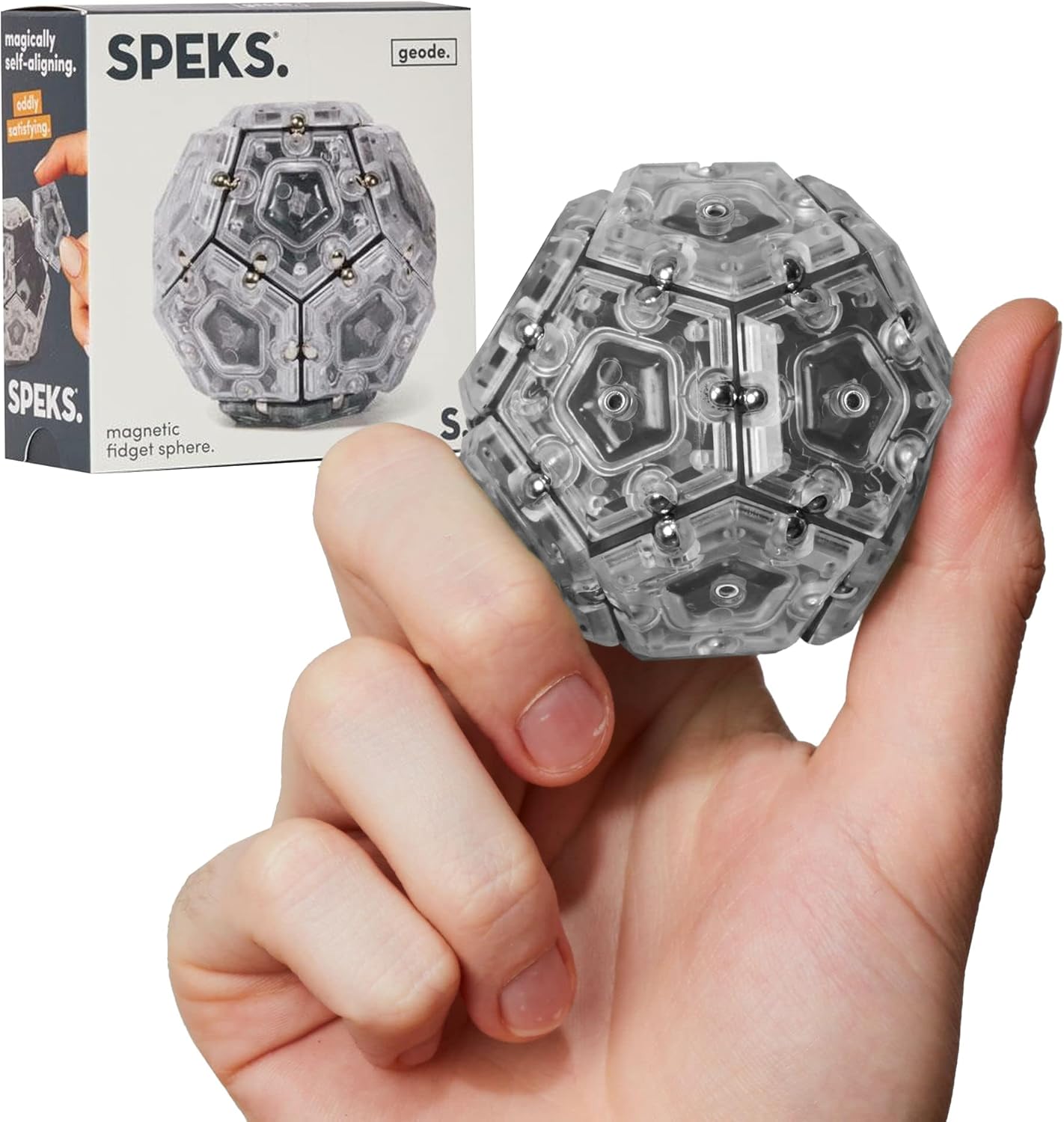 Speks Geode Sphere Magnetic Fidget Toy for Adults | Quiet Adult Sensory Toy for Stress Relief &