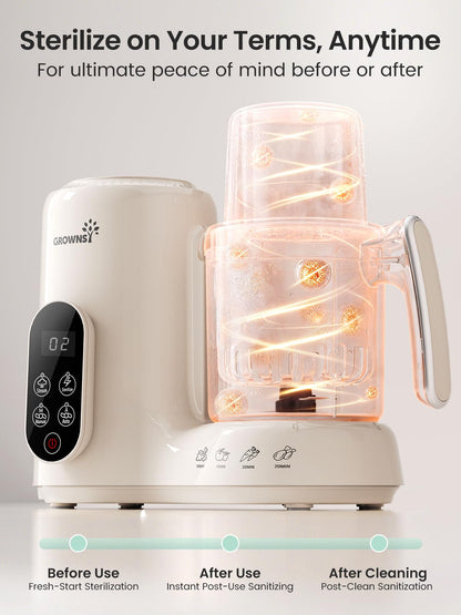Grownsy Baby Food Maker & Processor with Dual-Layer Steam Basket,Cream