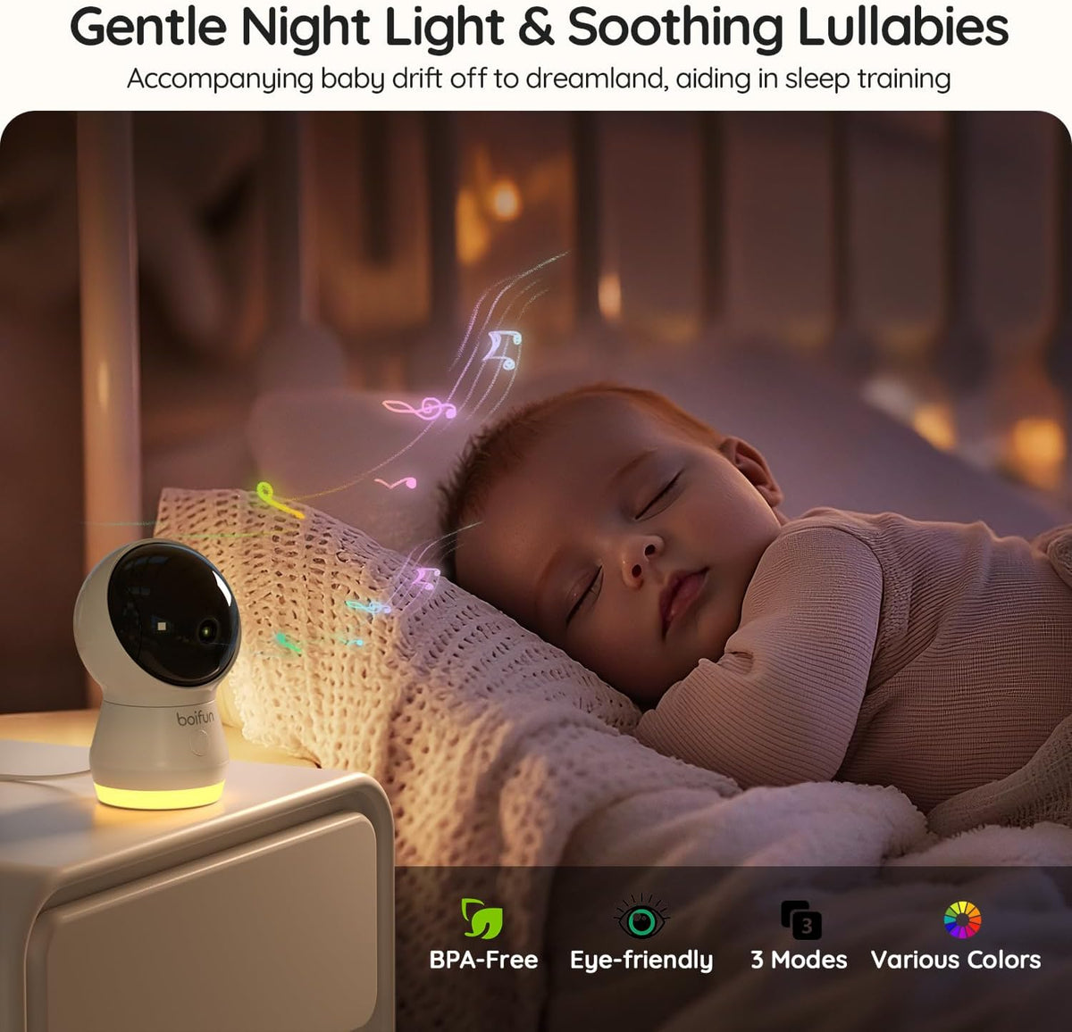 BOIFUN 5.5" AI 4MP Baby Monitor Pro Max: App (Wi-Fi) and Monitor (No Wi-Fi) Control, Upgrade AI