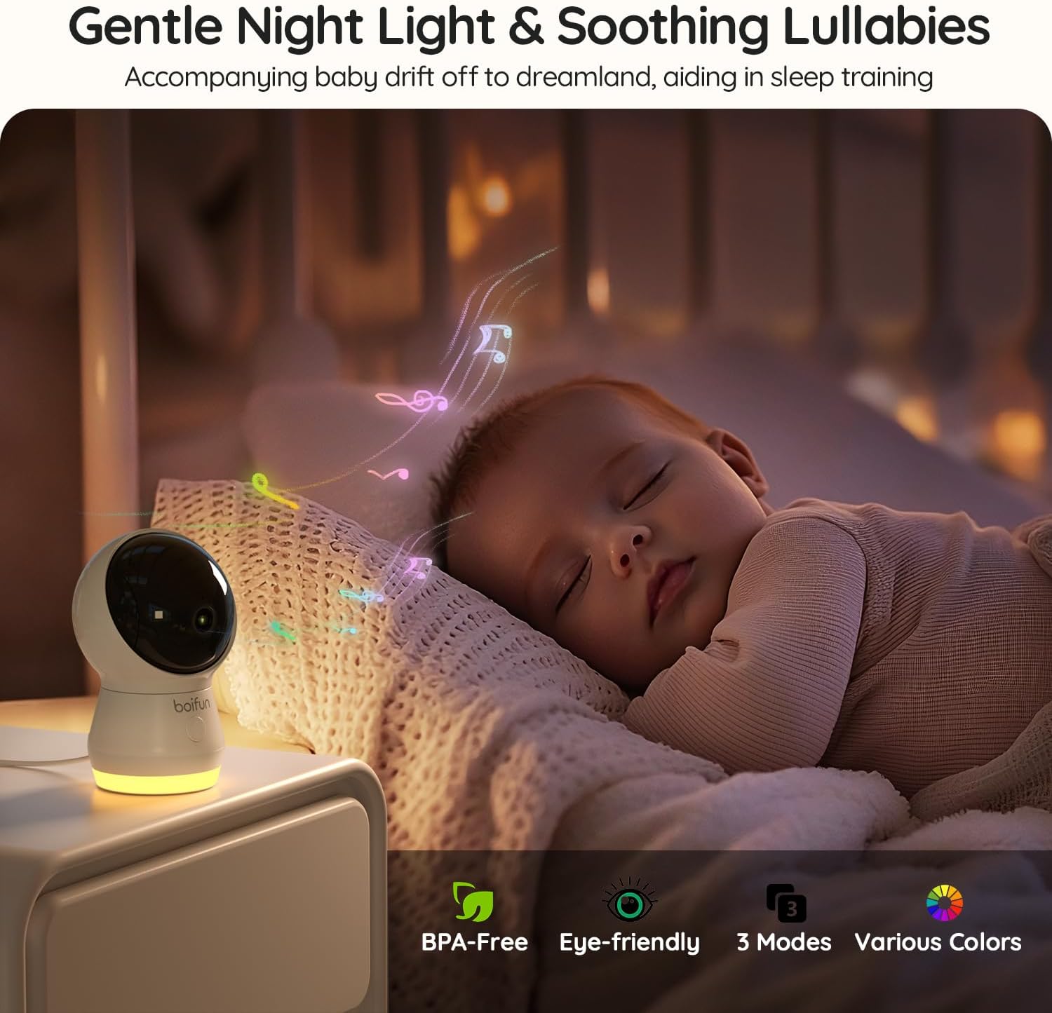 BOIFUN 5.5" AI 4MP Baby Monitor Pro Max: App (Wi-Fi) and Monitor (No Wi-Fi) Control, Upgrade AI