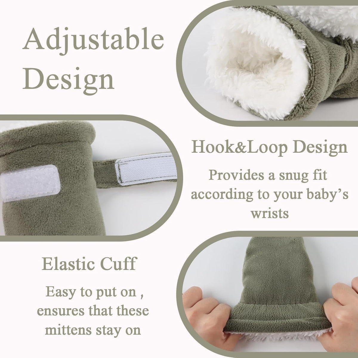 Zsedrut No Scratch Baby Mittens Toddler Infant Fleece Lined Gloves Winter Warm Mitten for Baby Boys