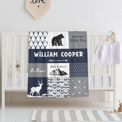 Personalized Baby Blankets for Boys Girls Custom Baby Blanket with Name for Toddlers Kids Fleece