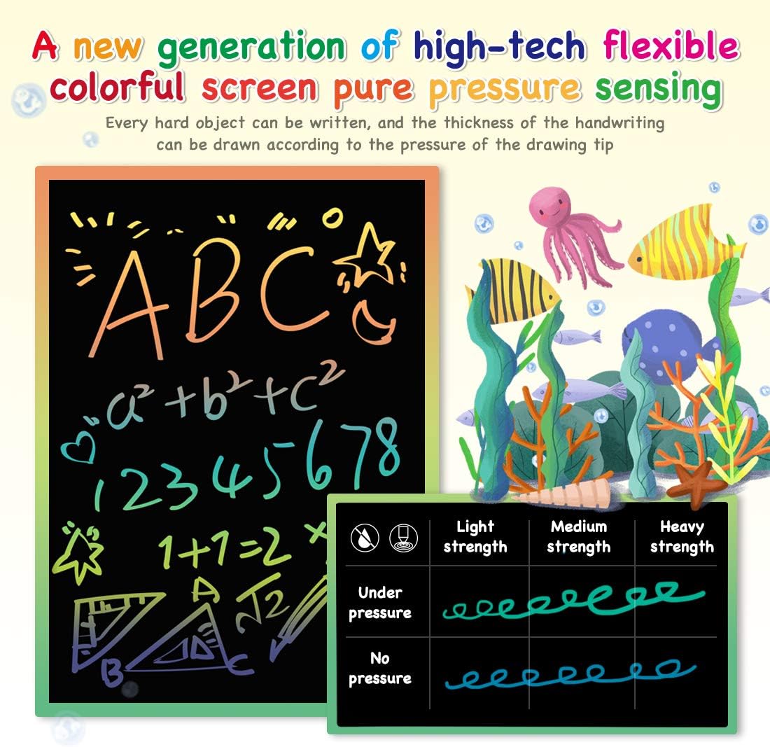 ORSEN LCD Writing Tablet 10 Inch, Colorful Doodle Board Drawing Tablet, Erasable Reusable Writing