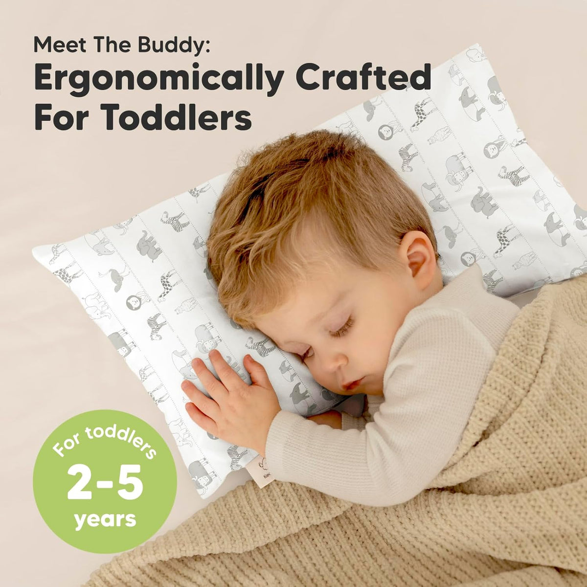 Toddler Pillow with Pillowcase - 10x18 My Little Dreamy Kids Travel Bed Pillows for Sleeping