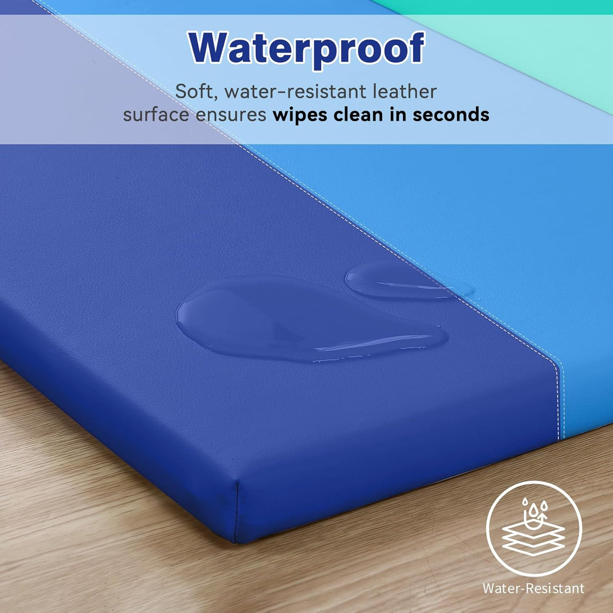 Foam Baby Play Mat: PU Leather Waterproof Kids Playmat - Trifold Floor Mat - Large Play Mat for