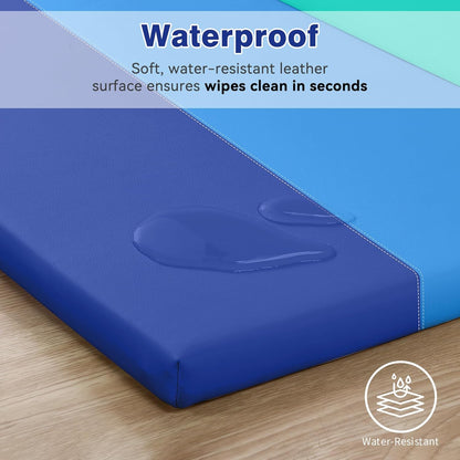 Foam Baby Play Mat: PU Leather Waterproof Kids Playmat - Trifold Floor Mat - Large Play Mat for