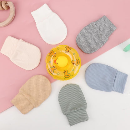 BQUBO 6 Pairs Newborn Baby Boys Girls Mittens 0-6 Months Unisex-Baby Infant Mittens Elastic No