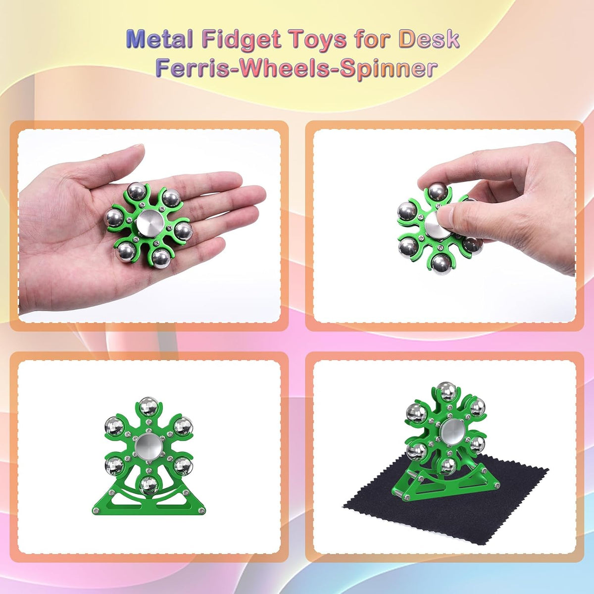 Desk-Fidget-Toys Ferris-Wheels-Spinner: Metal Kinetic-Fidget-Spinner 4mins, EDC-Toy Cool-Gadgets