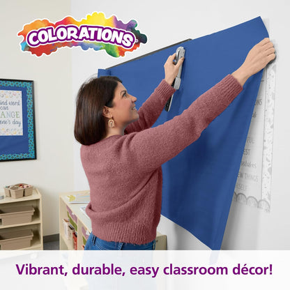 Colorations Arts and Crafts Paper Roll - 36" x 1000', Dark Blue , Dual Surface, Markers, Finger