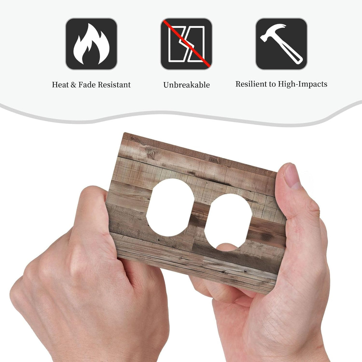 Decorative Outlet Covers Retro Wood Plank Vintaga Wooden Board 1 Gang Duplex Light Switch Cover