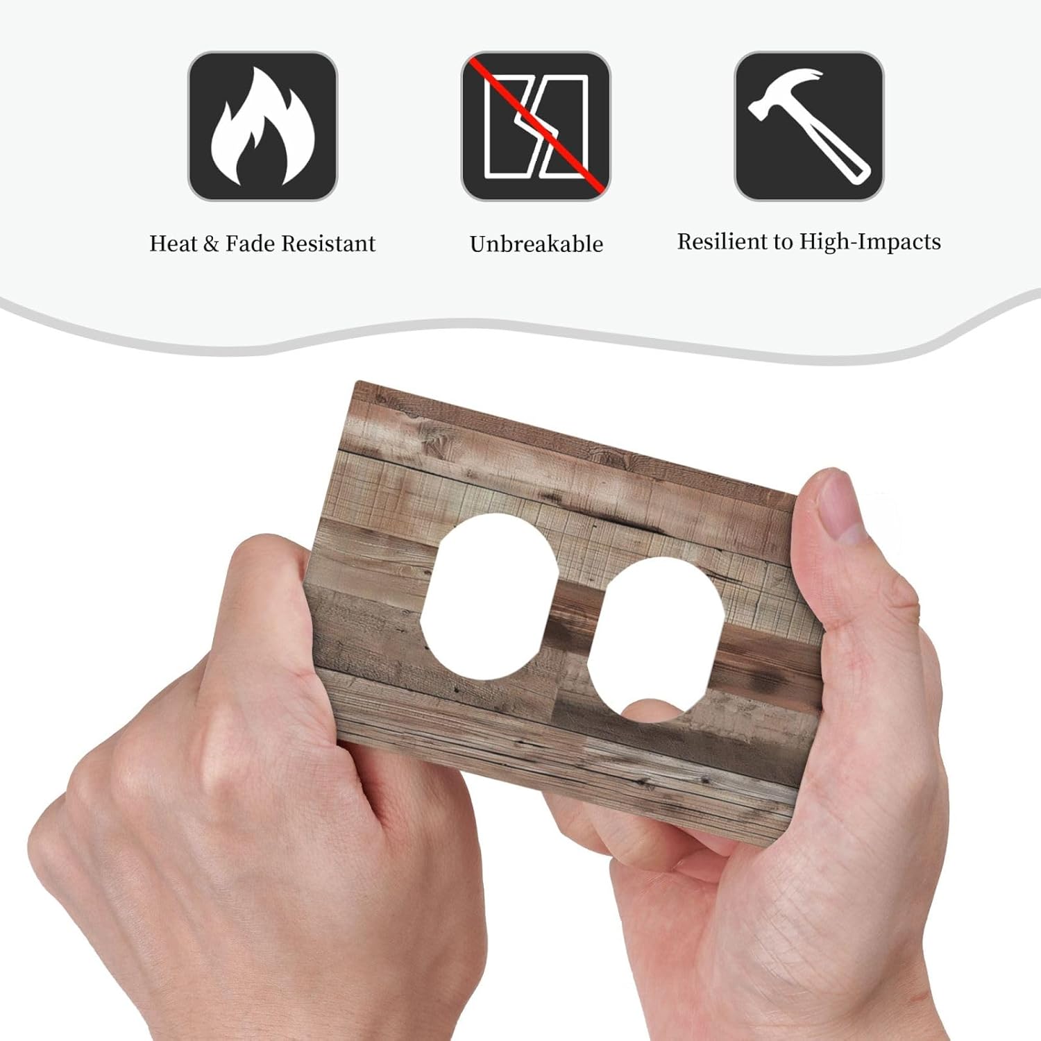 Decorative Outlet Covers Retro Wood Plank Vintaga Wooden Board 1 Gang Duplex Light Switch Cover