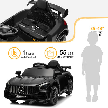 Winado 12V Licensed Mercedes Benz AMG GTR Kids Ride on Electric Car, Black