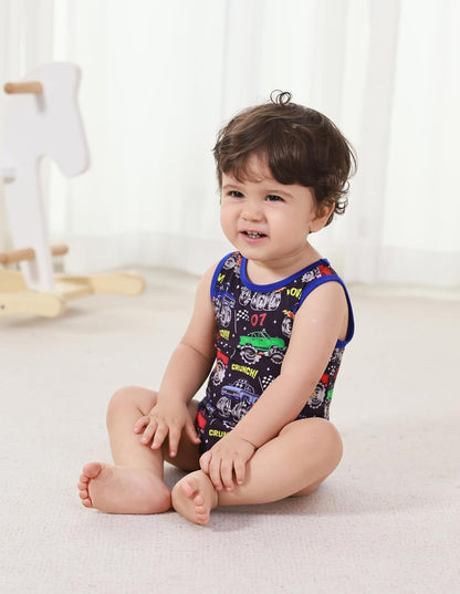 Baby Boy Girl Pajamas Toddler Infant Unisex Sleeveless Sleep Bodysuit Sleepwear Newborn Snap Snug