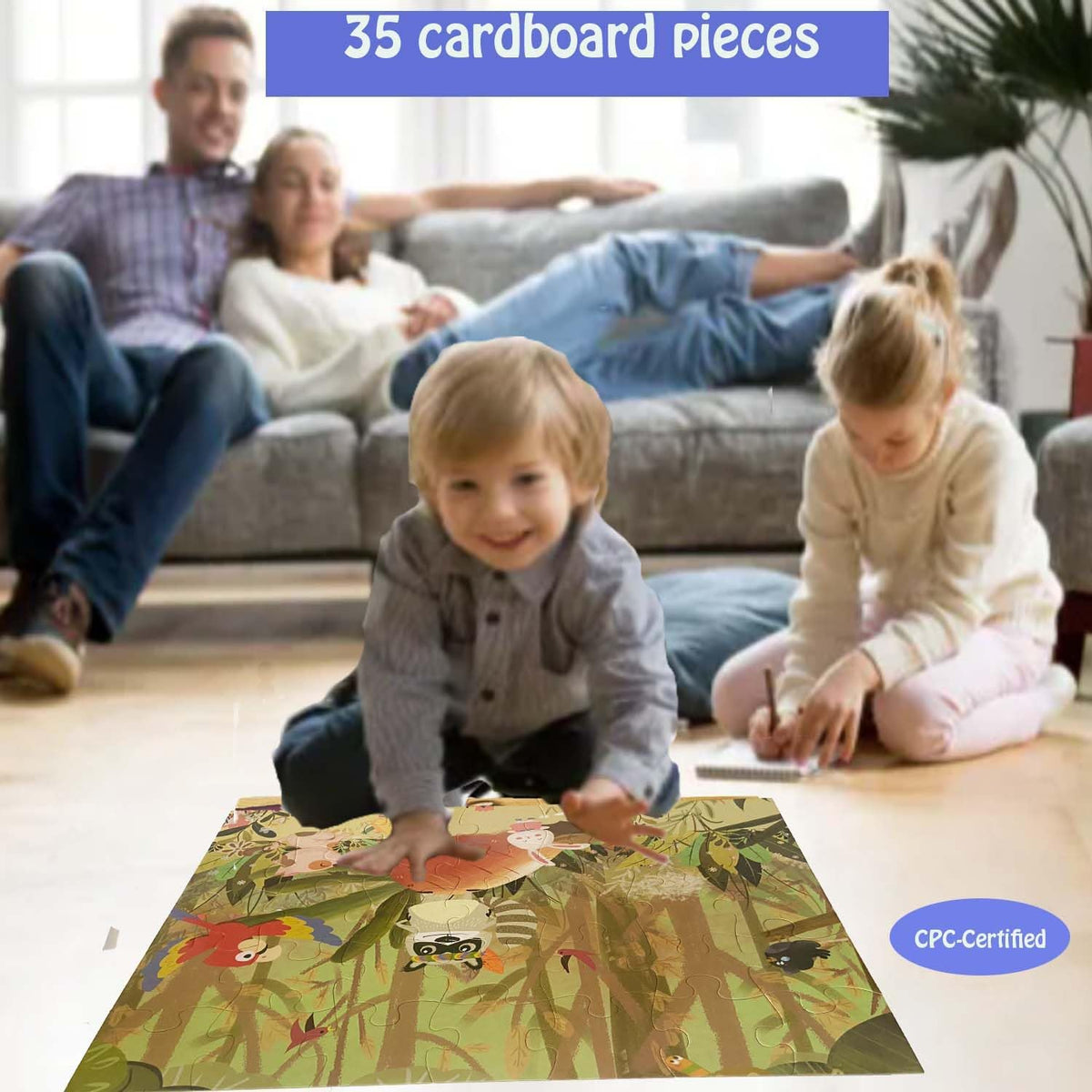 Jumbo Floor Puzzle for Kids, Large Jigsaw Puzzles 35 Piece for Kids Ages 3-5,Preschool Learning &