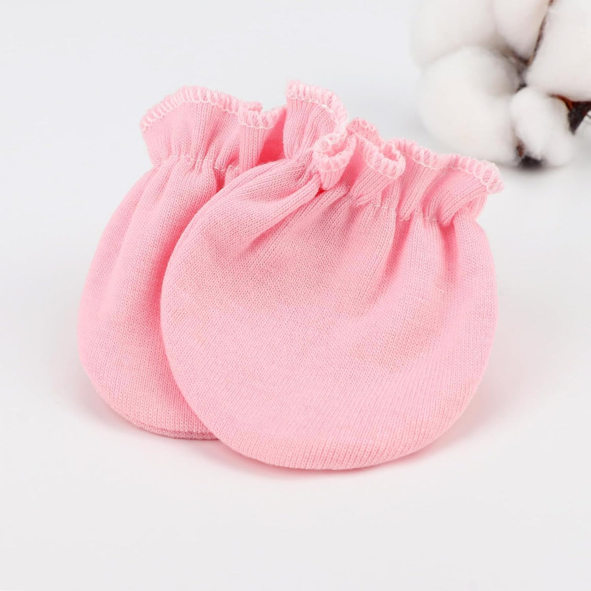 BQUBO Newborn Infant Toddler Mittens No Scratch Cotton Elastic Wrist Gloves Hypoallergenic for 0-6