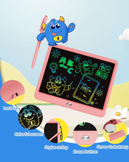 TEKFUN LCD Writing Tablet for Kids Girls Toys, 12 Inch Erasable Drawing Tablet Doodle Board