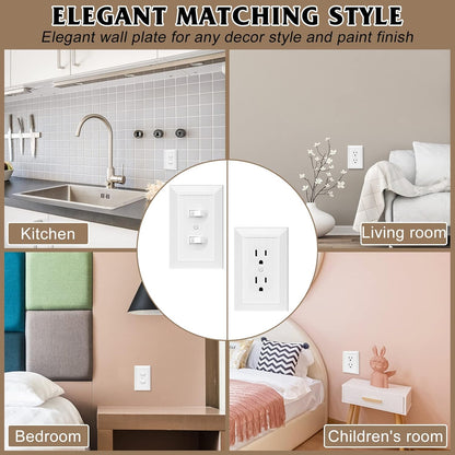 Modern Decorative Wall Plate Switch Plate Outlet Cover, Vintage Retro Wood Grain Design(Single