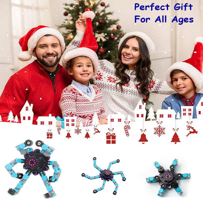 Gifts for Kids 8 Packs Transformable Fingertip Chain Robot Toy DIY Deformation Robot Deformed