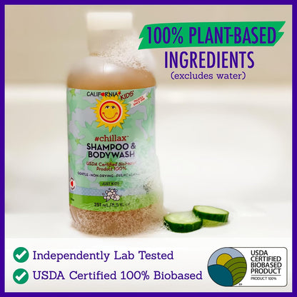 California Kids Shampoo + Body Wash | Chillax Lavender Body Wash | Gentle Skin Care for Kids +
