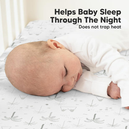 KeaBabies 2-Pack Organic Crib Sheets for Boys, Girls - 52x28 Fitted Crib Mattress Sheet Neutral