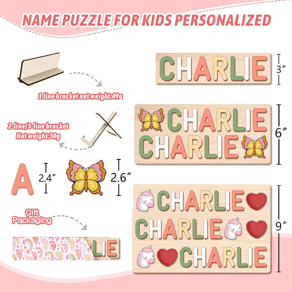 Personalized Name Puzzle for Kids Personalized Baby Gifts First Birthday for Girls & Boys Name