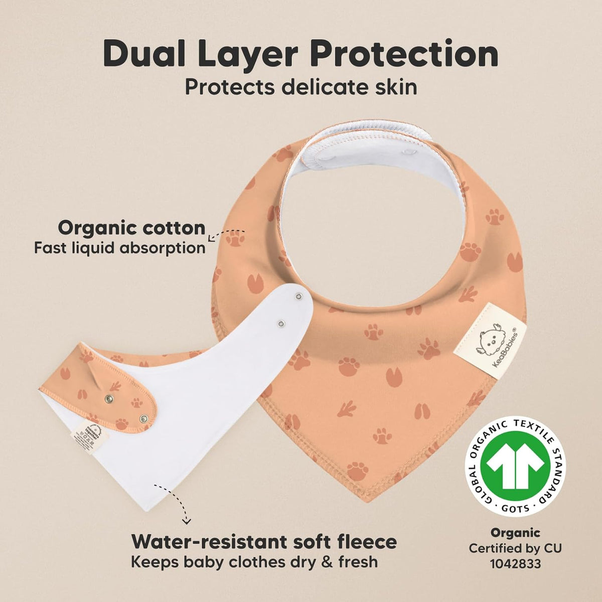 8-Pack Organic Baby Bandana Bibs for Boys, Girls - Super Absorbent Triangle Baby Bibs for Drooling