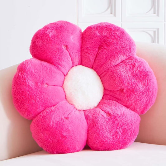 Flower Pillow, Cute Flower Shaped Decorative Pillow, Soft Rabbit Fur Daisy Pillow Home Decor Floor