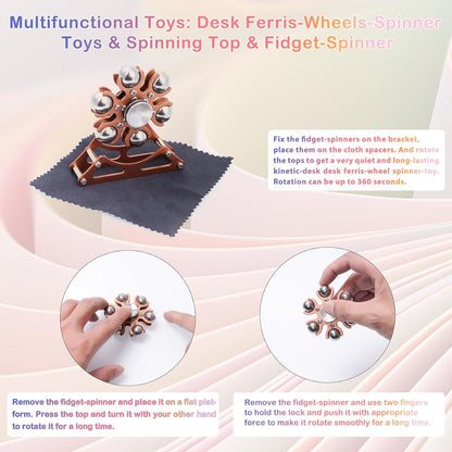 Desk-Fidget-Toys for Ferris-Wheels-Spinner: Metal Kinetic-Spinner 4mins, Cool-Gadgets for Kid