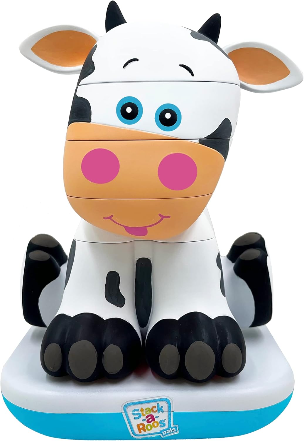 Stack-a-Roos Baby Cow by Salus Brands - Animal Stacking Toy, Educational Early Learning Toy for