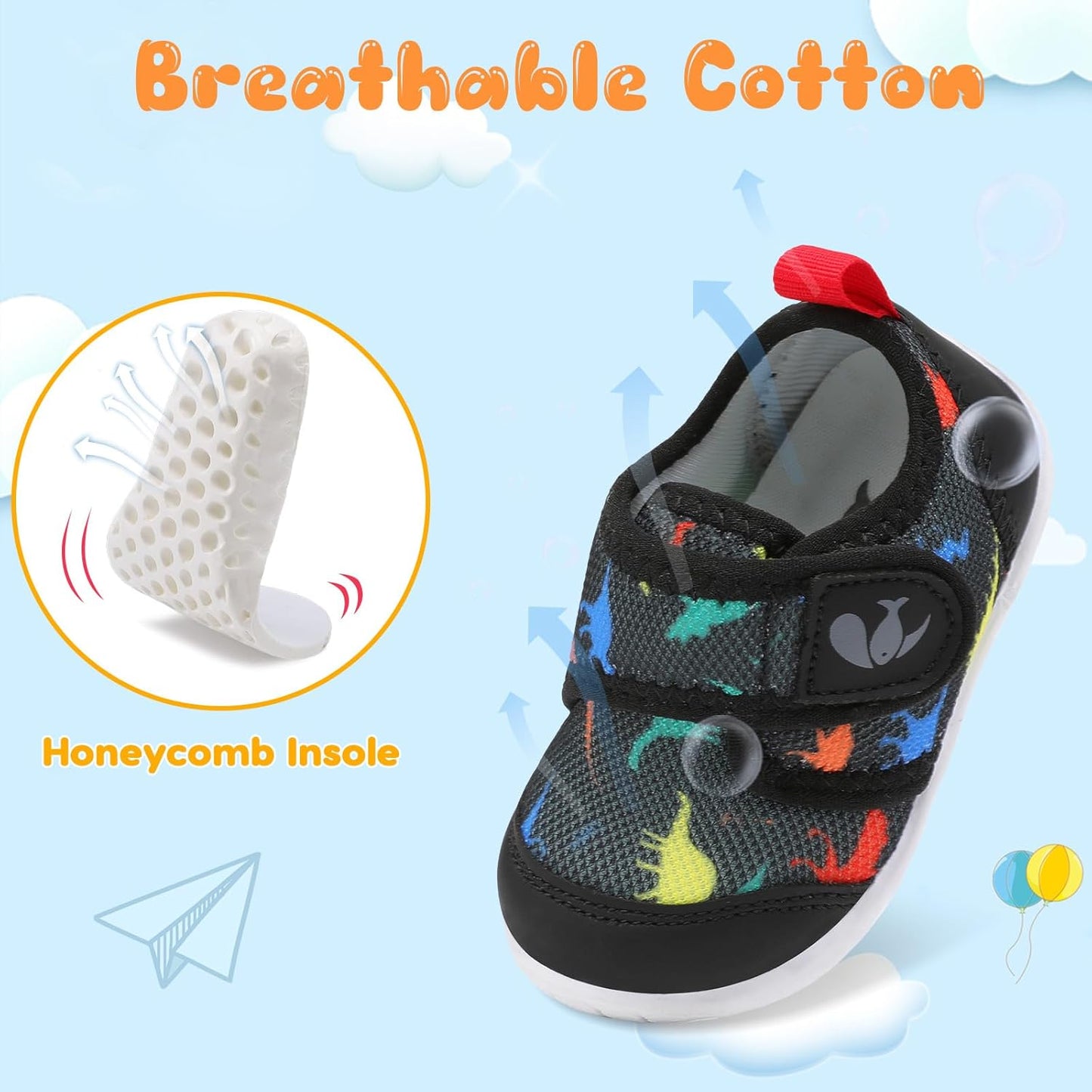FEETCITY Baby First Walking Shoes Boys Girls Infant Sneakers Crib Shoes Breathable Lightweight Slip