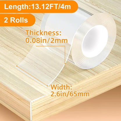 2 Rolls Clear Soft Corner Protectors for Furniture Strip,Sharp Edge & Table Bumper,Window Edge,Wall