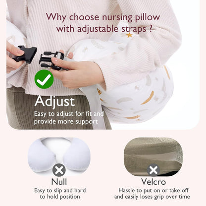 Momcozy Original Nursing Pillow for Breastfeeding-Pioneering Safety Fence- Wider Feeding Pillows
