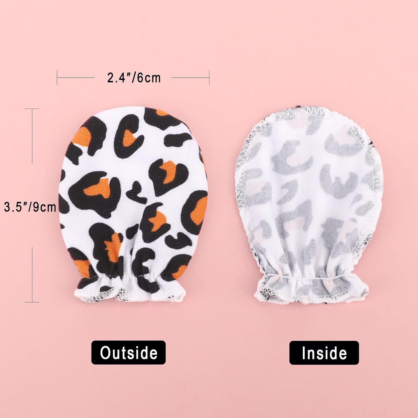 BQUBO Newborn Infant Toddler Mittens No Scratch Cotton Elastic Wrist Gloves Hypoallergenic for 0-6