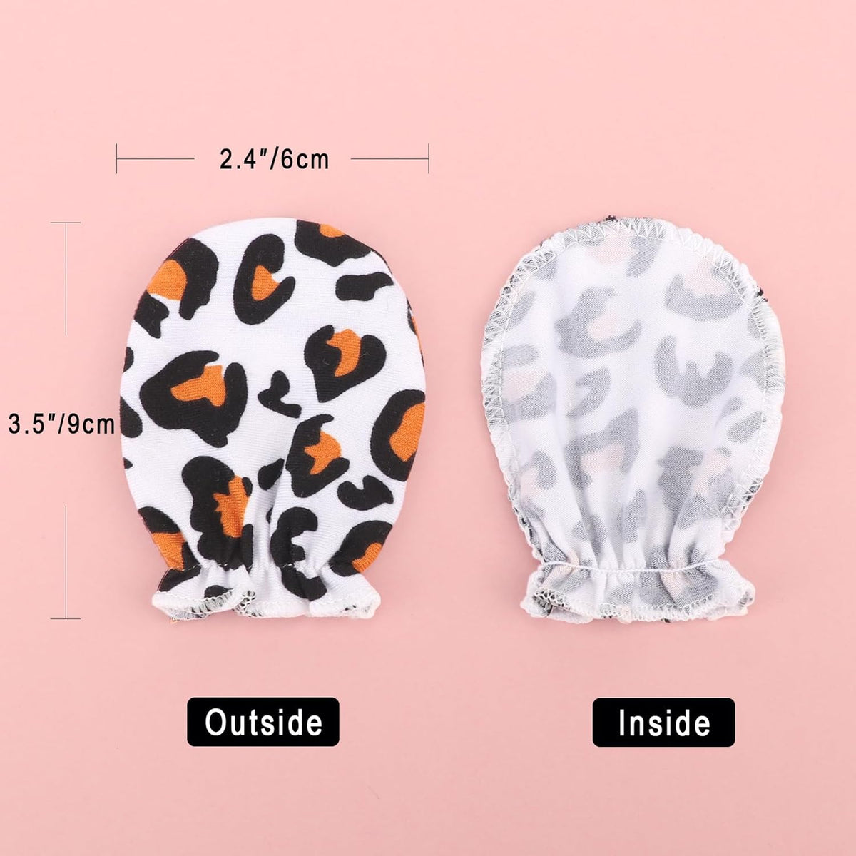 BQUBO Newborn Infant Toddler Mittens No Scratch Cotton Elastic Wrist Gloves Hypoallergenic for 0-6