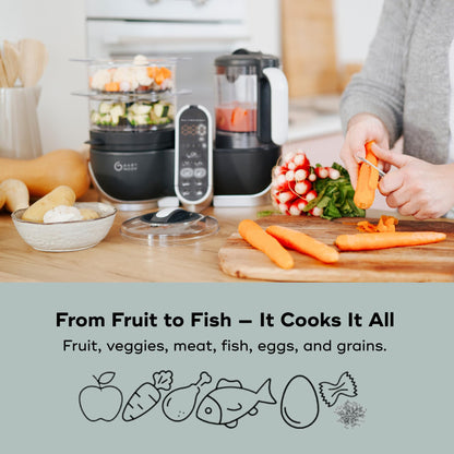 Babymoov Duo Meal Station: 6-in-1 Baby Food Maker | Steams, Blends, Warms, Defrosts, Sterilizes