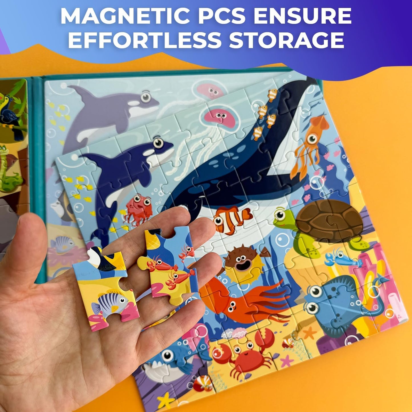 QUOKKA Magnetic Puzzles for Toddlers 2-4 - 2x48 Travel Puzzle Games for Kids Ages 3-5 Years Old