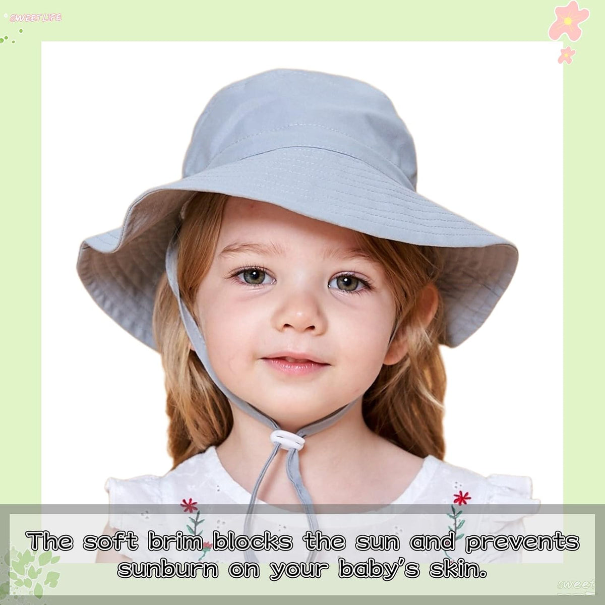 Peecabe Summer Baby Sun Hat for Boys Girls UPF 50+ Wide Brim Toddle Bucket Hat Adjustable Baby