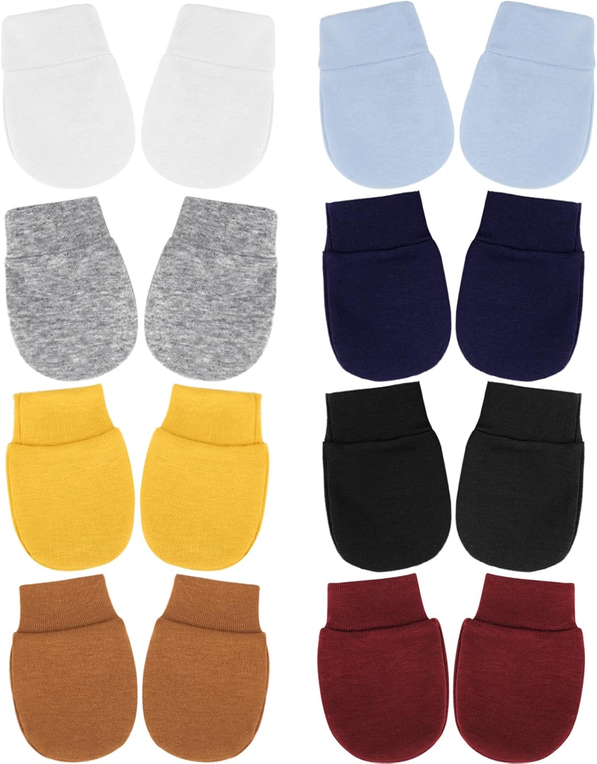 BQUBO Newborn Infant Toddler Mittens No Scratch Cotton Elastic Wrist Gloves Hypoallergenic for 0-6
