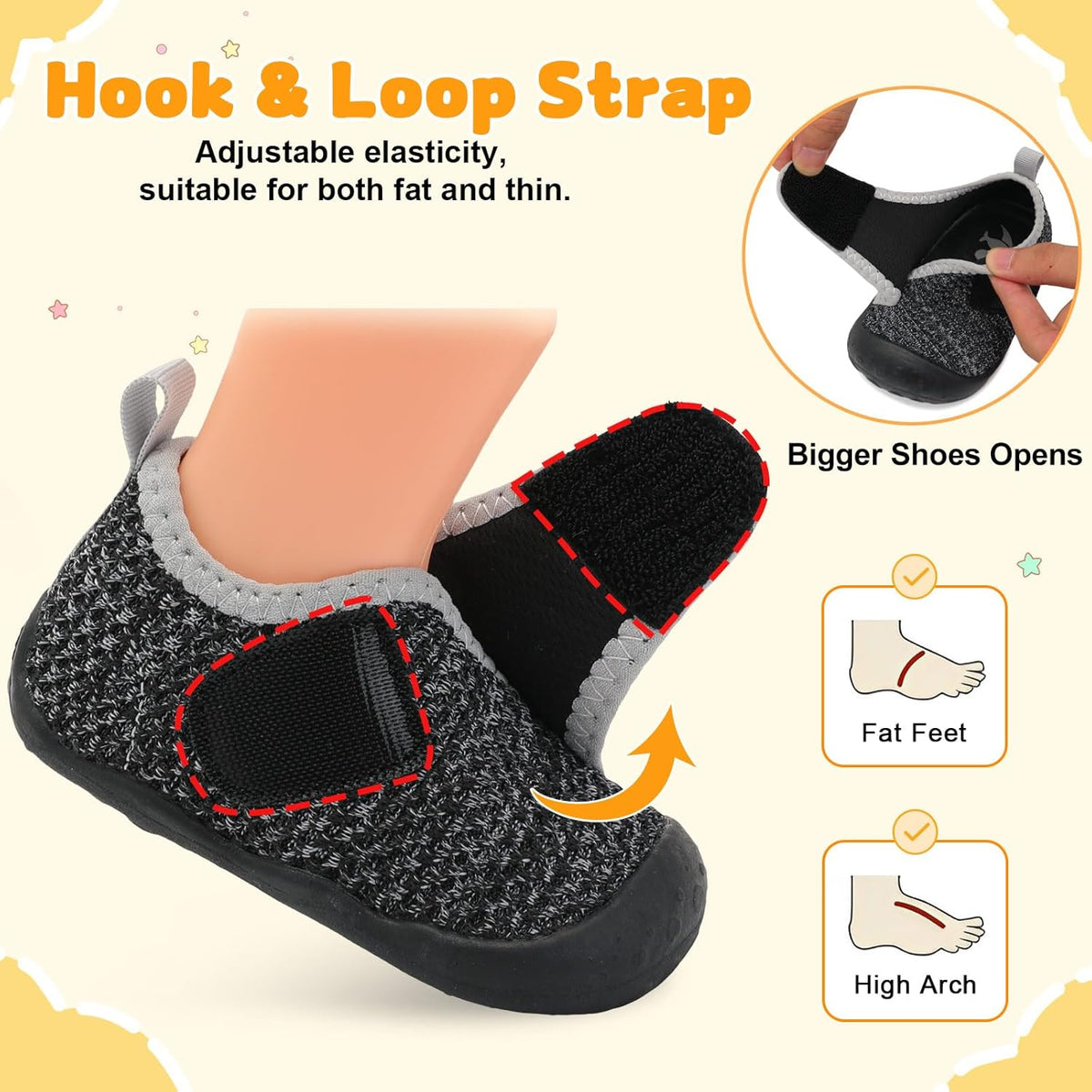 FEETCITY Baby First Walking Shoes Wide Baby Shoes Infant Sneakers Newborn Crib Shoe Barefoot