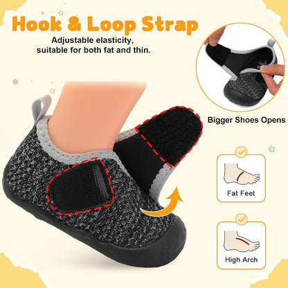 FEETCITY Baby First Walking Shoes Wide Baby Shoes Infant Sneakers Newborn Crib Shoe Barefoot
