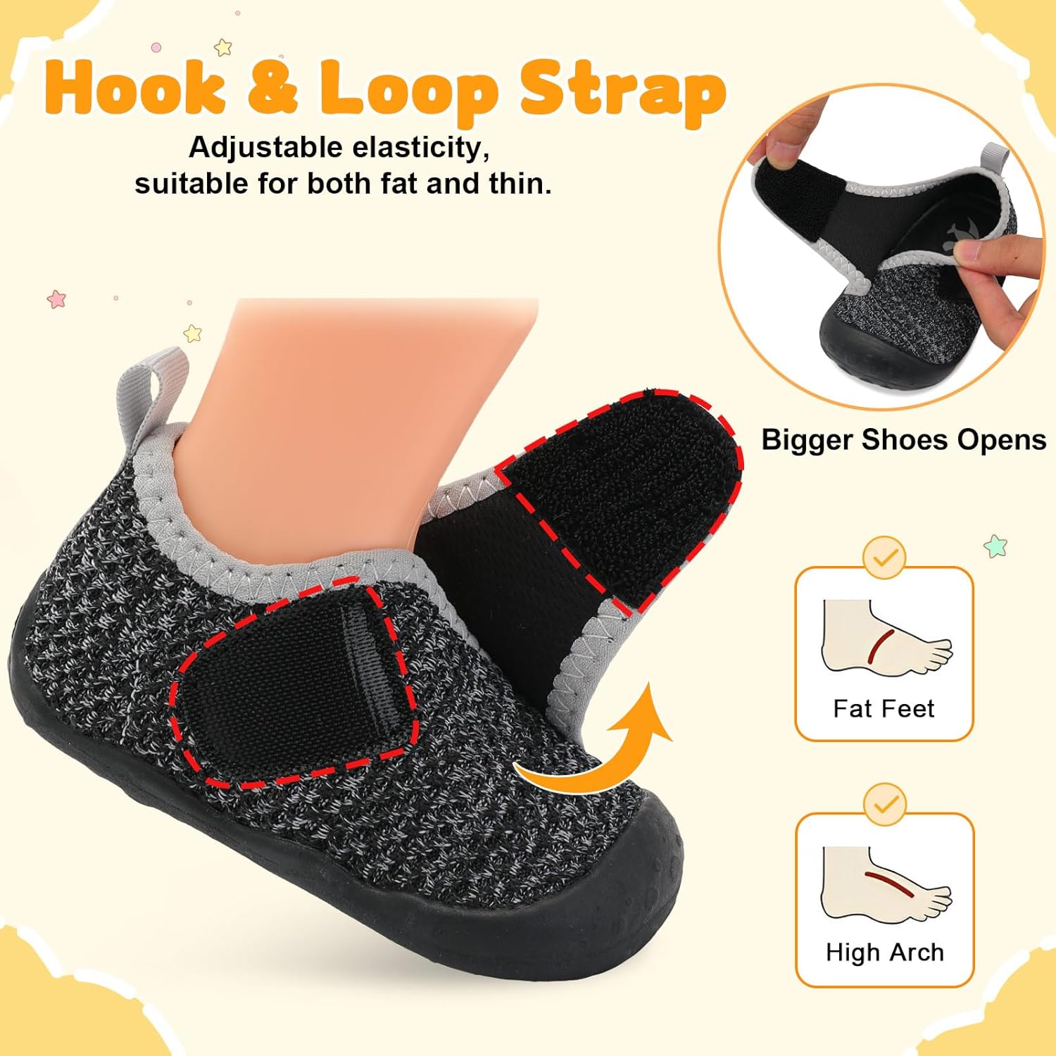 FEETCITY Baby First Walking Shoes Wide Baby Shoes Infant Sneakers Newborn Crib Shoe Barefoot