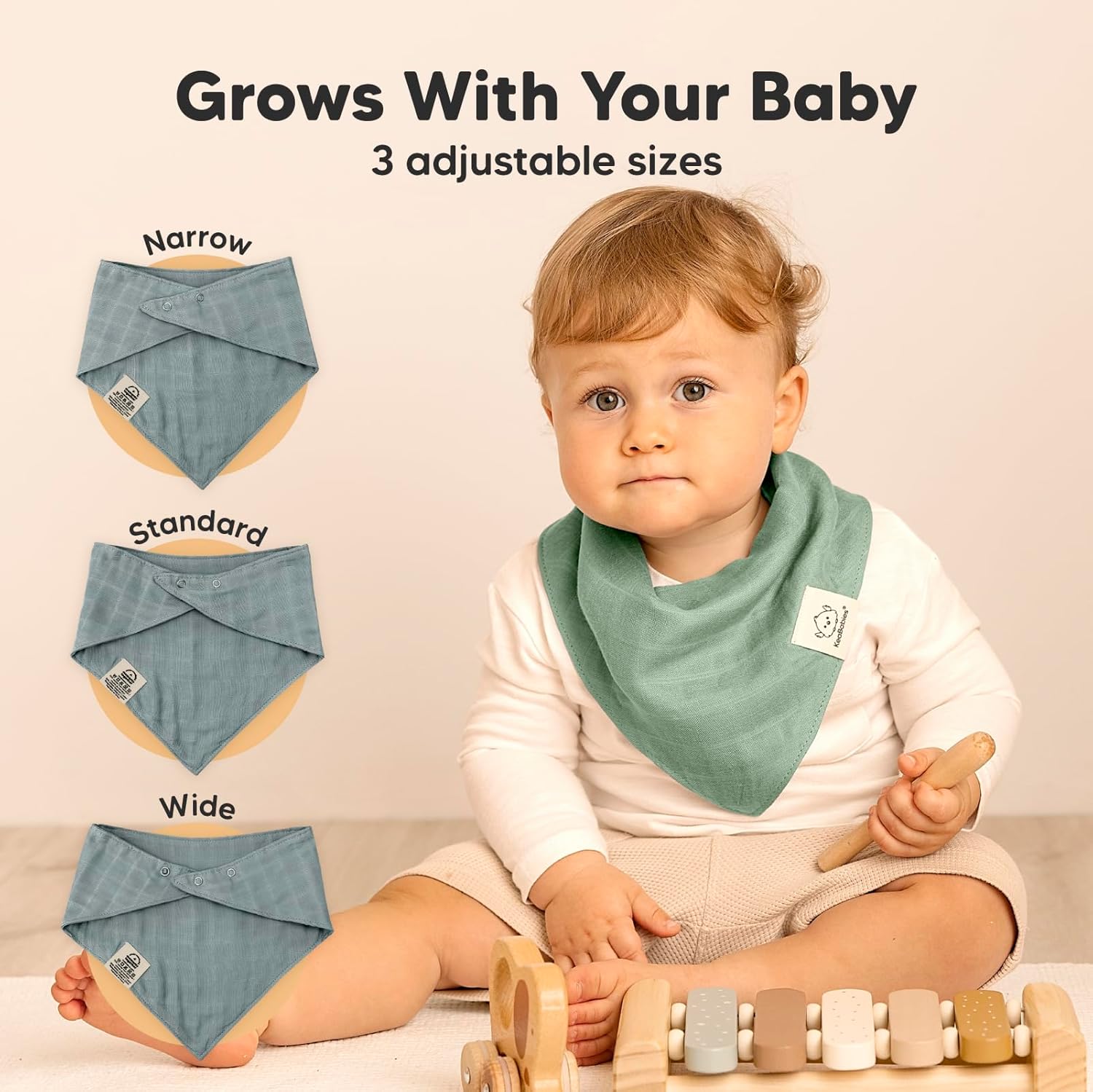 8-Pack Muslin Baby Bibs for Boys, Girls - Muslin Bandana Drool Bibs for Baby Girl & Boy, Drooling