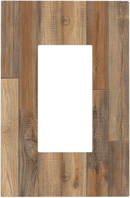 Decorative Outlet Covers Retro Rustic Brown Wood Grain 1 Gang Single Rocker Light Switch Cover