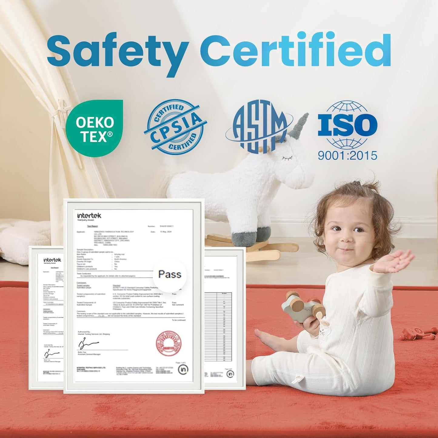 Ultra Soft Baby Play Mat,71"×79" Extra Large Activity Tummy Time Mat for Toddlers,Infants,Kids,1.3"