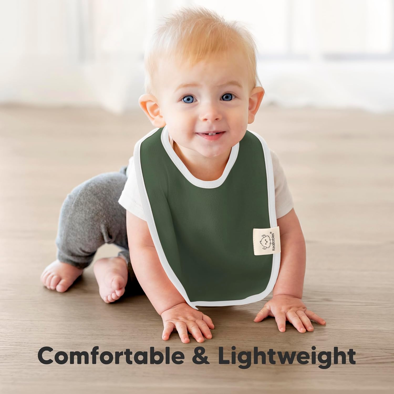KeaBabies 8-Pack Organic Baby Bibs for Boys, Girls - Super Absorbent Cotton Drool Bibs for Baby